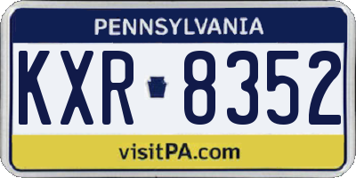PA license plate KXR8352