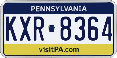 PA license plate KXR8364