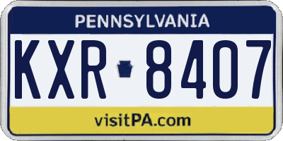 PA license plate KXR8407