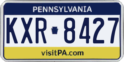 PA license plate KXR8427