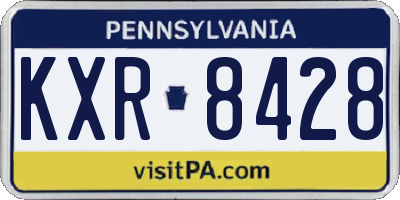 PA license plate KXR8428