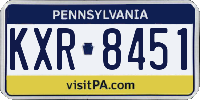 PA license plate KXR8451