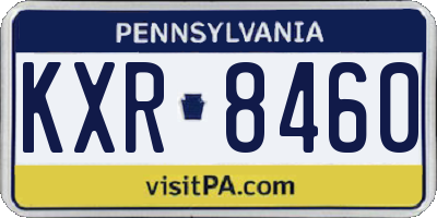 PA license plate KXR8460