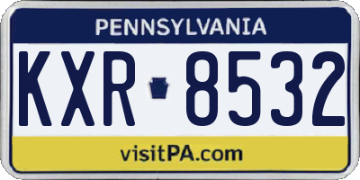 PA license plate KXR8532