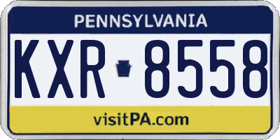 PA license plate KXR8558