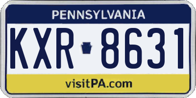 PA license plate KXR8631