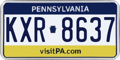 PA license plate KXR8637