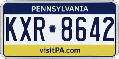 PA license plate KXR8642