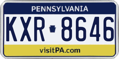 PA license plate KXR8646