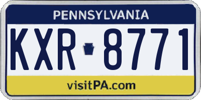 PA license plate KXR8771