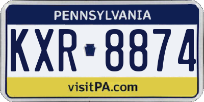 PA license plate KXR8874