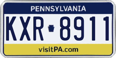 PA license plate KXR8911