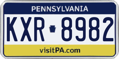 PA license plate KXR8982