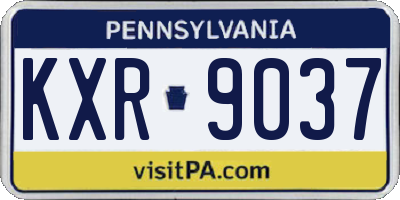 PA license plate KXR9037