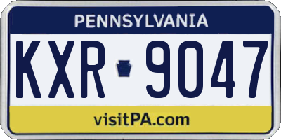 PA license plate KXR9047