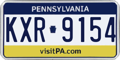 PA license plate KXR9154