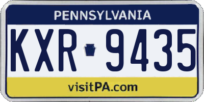 PA license plate KXR9435