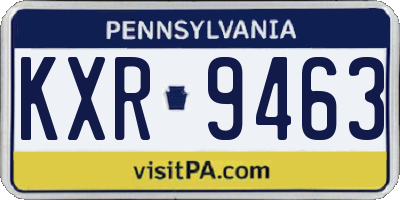 PA license plate KXR9463