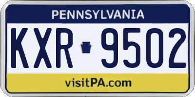 PA license plate KXR9502