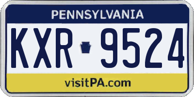 PA license plate KXR9524