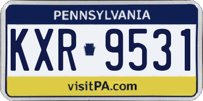 PA license plate KXR9531