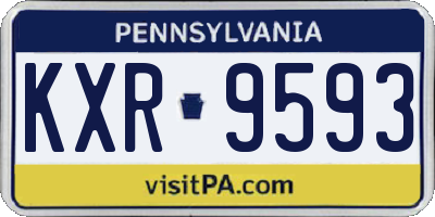 PA license plate KXR9593