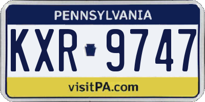 PA license plate KXR9747