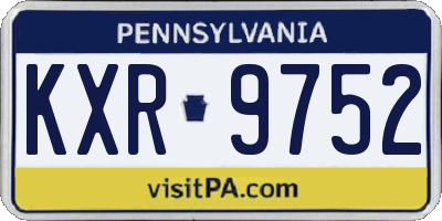 PA license plate KXR9752