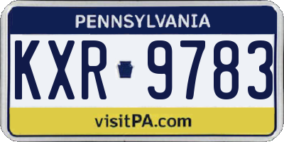 PA license plate KXR9783