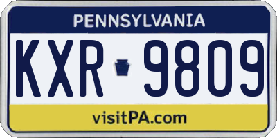 PA license plate KXR9809