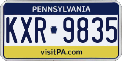 PA license plate KXR9835