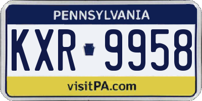 PA license plate KXR9958