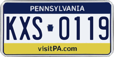 PA license plate KXS0119
