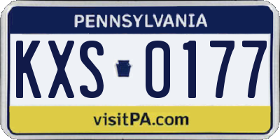 PA license plate KXS0177