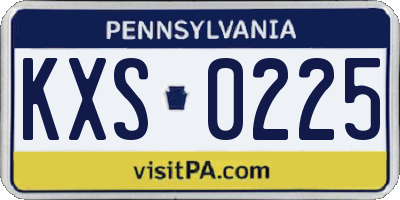 PA license plate KXS0225
