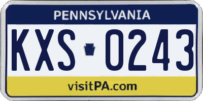 PA license plate KXS0243
