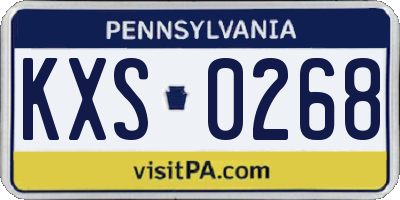 PA license plate KXS0268