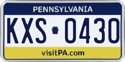 PA license plate KXS0430