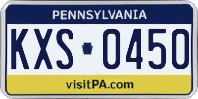 PA license plate KXS0450