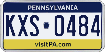 PA license plate KXS0484
