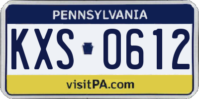 PA license plate KXS0612