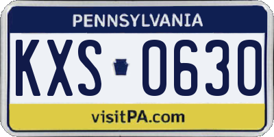 PA license plate KXS0630