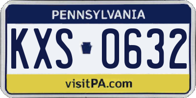PA license plate KXS0632