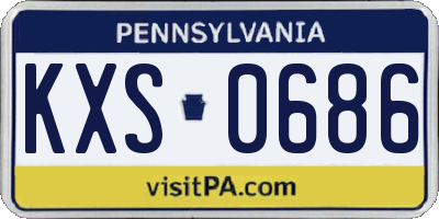 PA license plate KXS0686