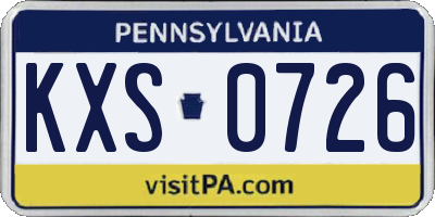 PA license plate KXS0726