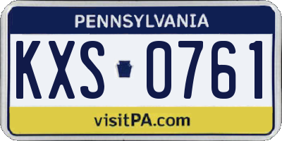 PA license plate KXS0761