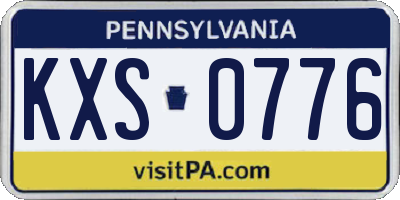 PA license plate KXS0776