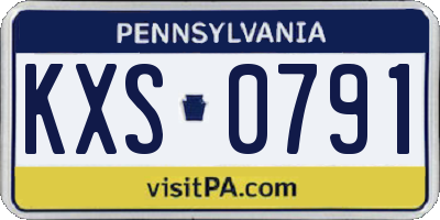 PA license plate KXS0791