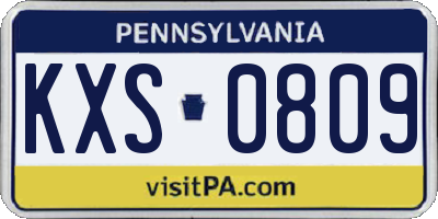PA license plate KXS0809