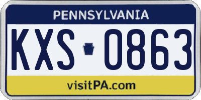 PA license plate KXS0863